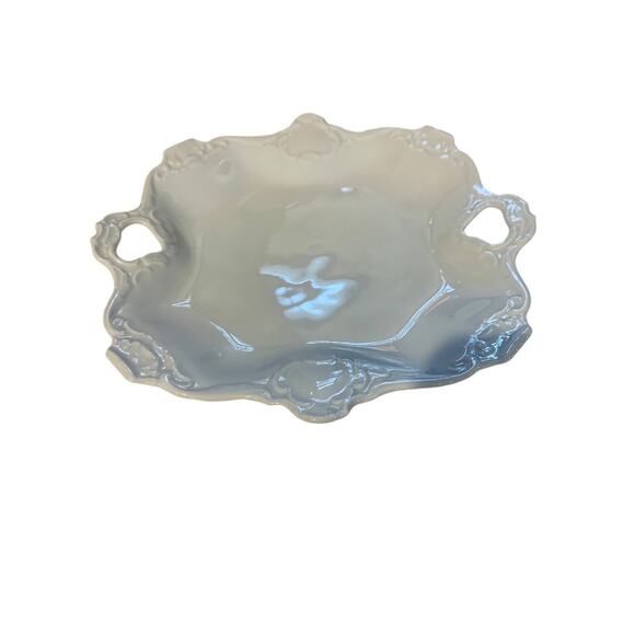 Kaiser Alka Kunst Vintage White Square Porcelain Handled Bon Bon Tray Dish - Picture 7 of 11